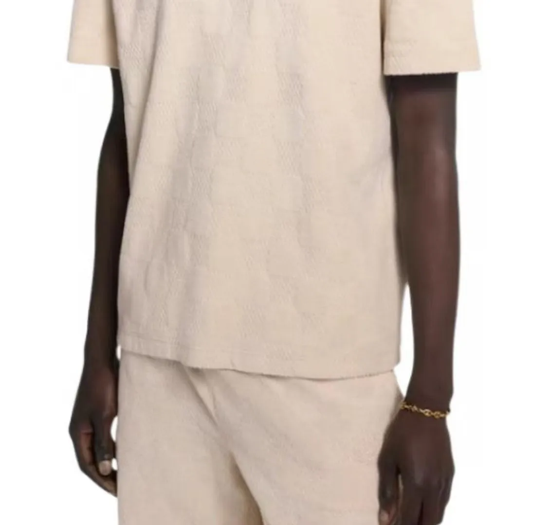 Louis Vuitton/Louis Vuitton checkerboard drawstring terry short sleeves